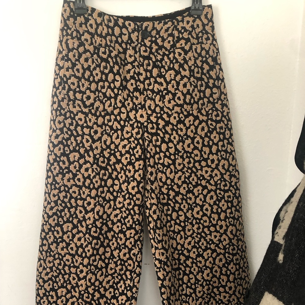 Maeve Leopard Print Wide Leg Pant